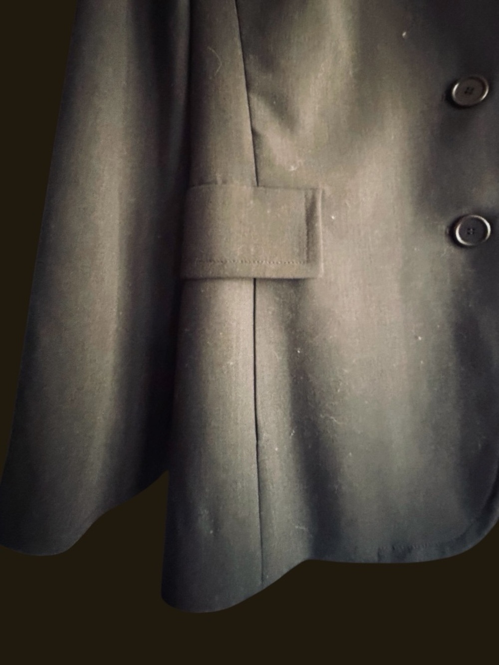 Italian Wool dark green Vintage blazer jacket with custom detail by AKRIS - Picture 7 of 9
